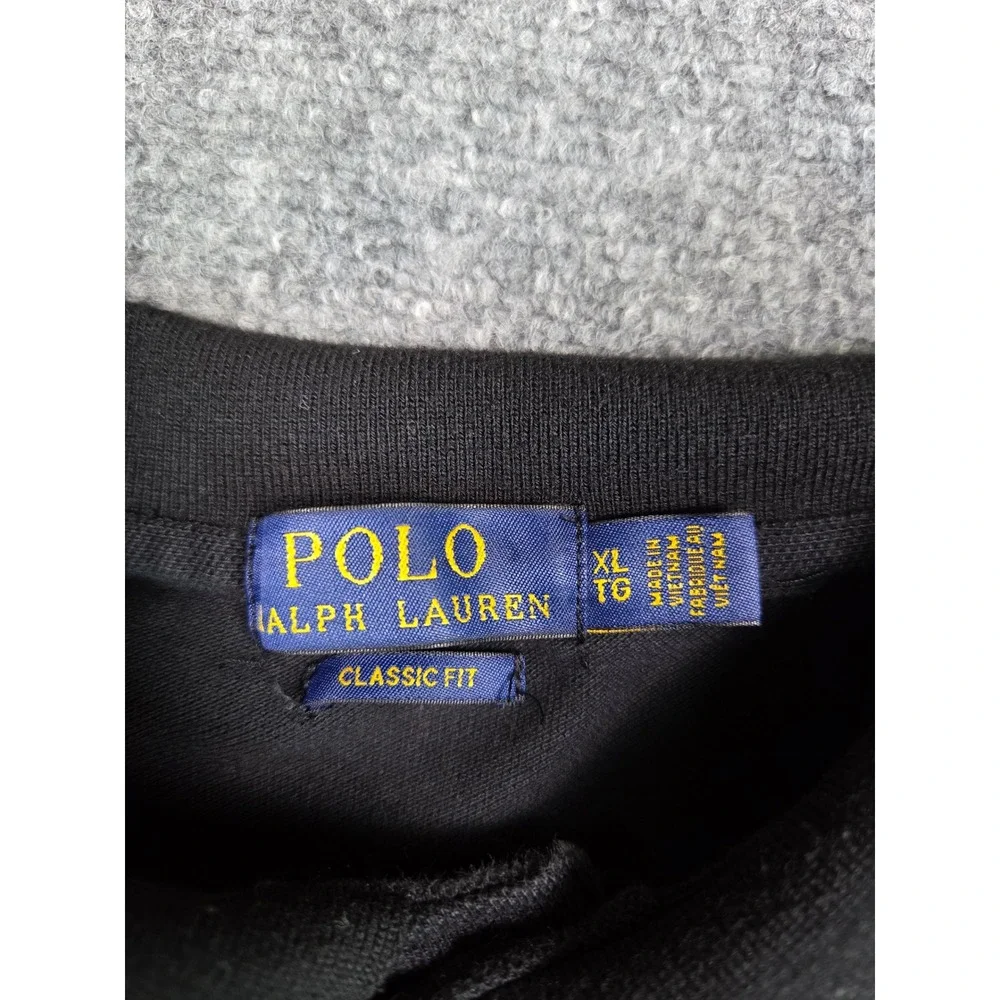 Polo Ralph Lauren Polo Shirt Mens XL Black Classic Fit Cotton Pique Short Sleeve